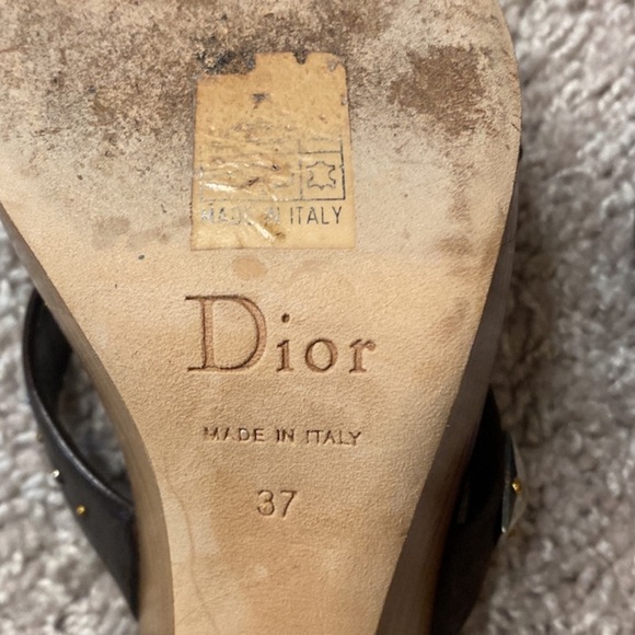 Authentic Dior Studded Heeled Sandals Size 37 - Picture 10 of 11